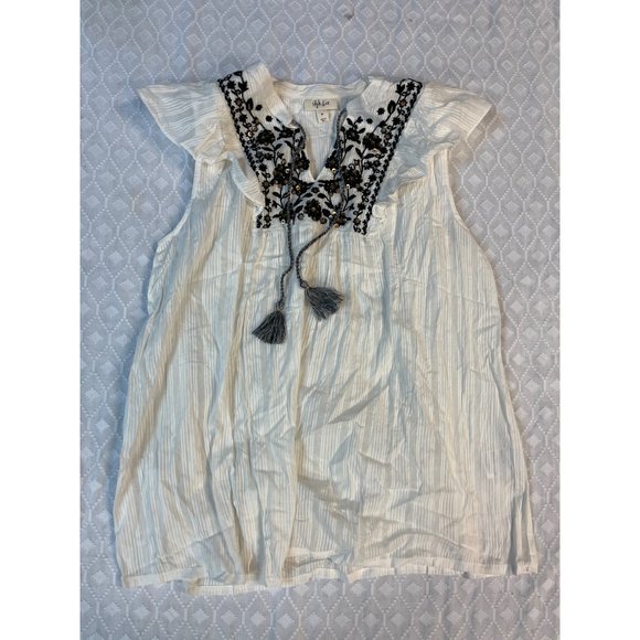 NWT Style & Co White with Black Floral Blouse 1X Darling Smock ruffle top - Picture 3 of 9